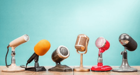 Row of Microphones